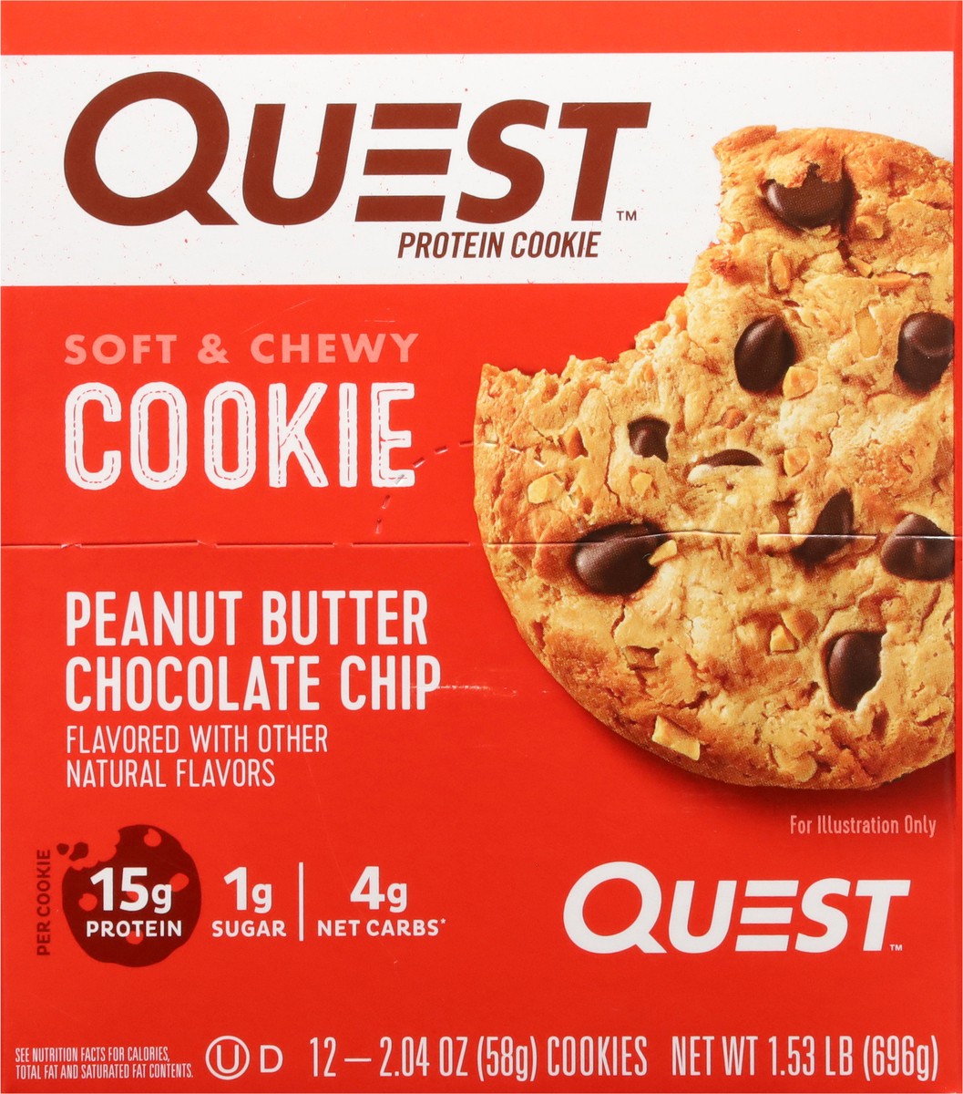 slide 6 of 13, Quest Soft & Chewy Peanut Butter Chocolate Chip Protein Cookie 12 - 2.04 oz, 12 ct