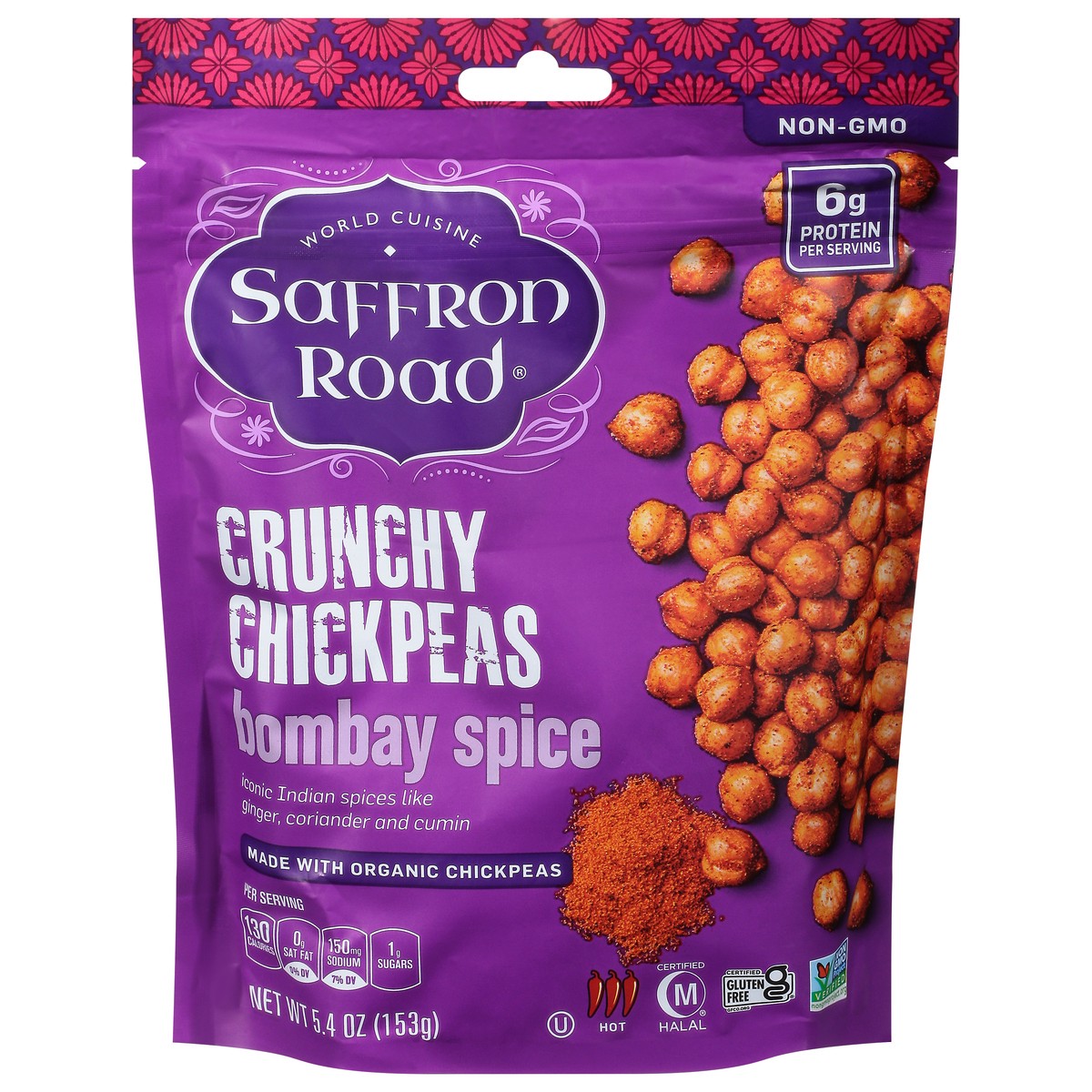 slide 1 of 13, Saffron Road Bombay Spice Crunchy Chickpeas, 5.4 oz