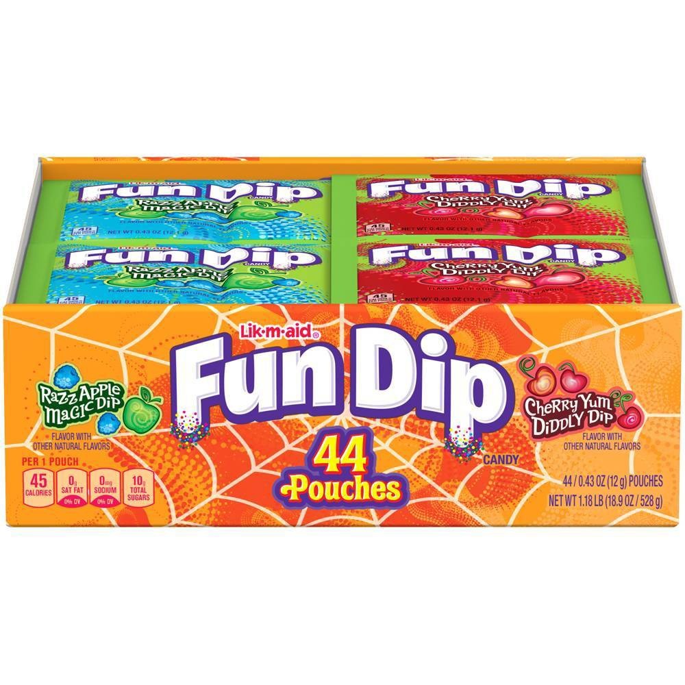 slide 1 of 1, Fun Dip Candy, Razz Apple Magic Dip, Cherry Yum Diddly Dip. 44-0.43 Oz, 18.9 oz