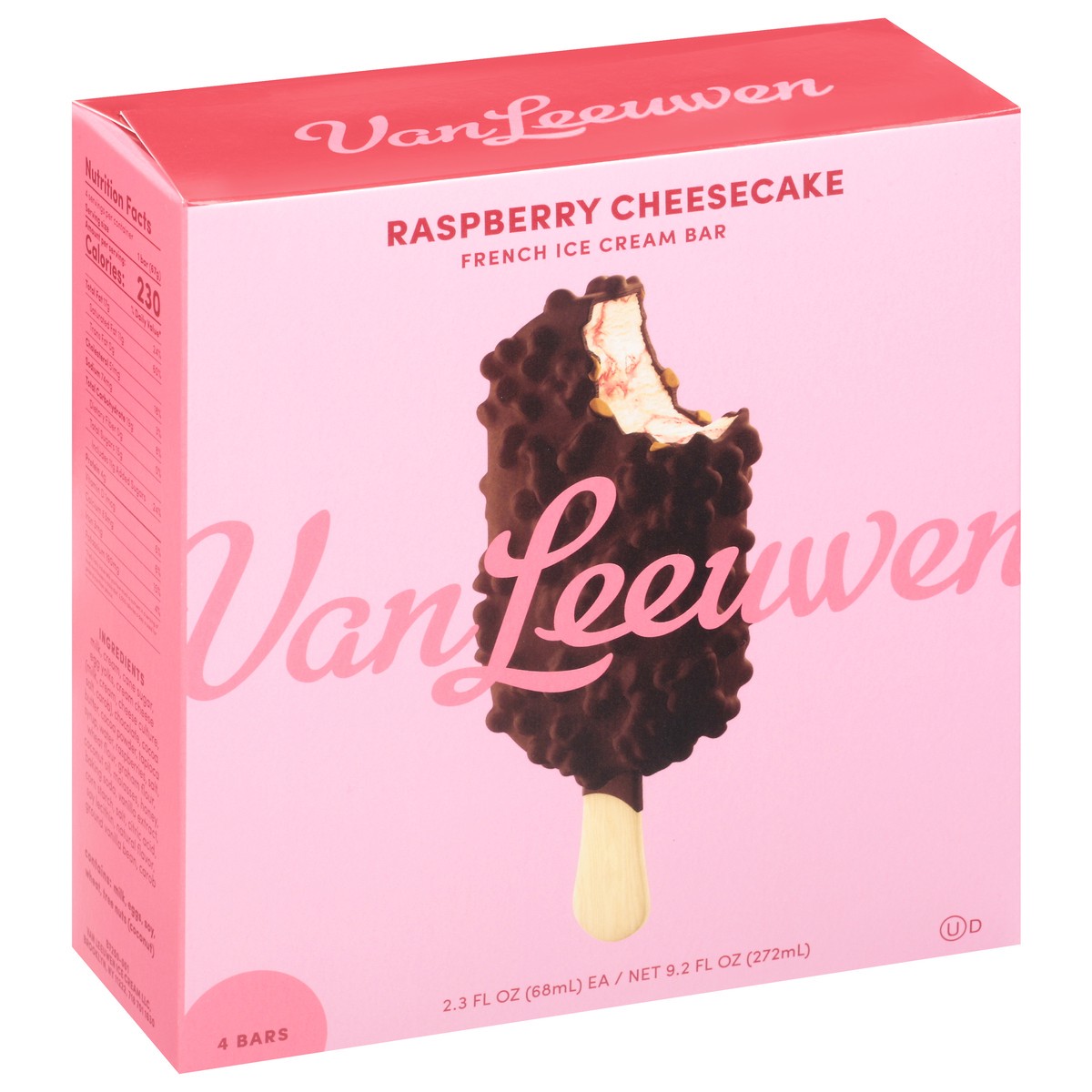 slide 2 of 9, Van Leeuwen Artisan Ice cream Raspberry Cheesecake Icrm Bar, 9.2 fl oz