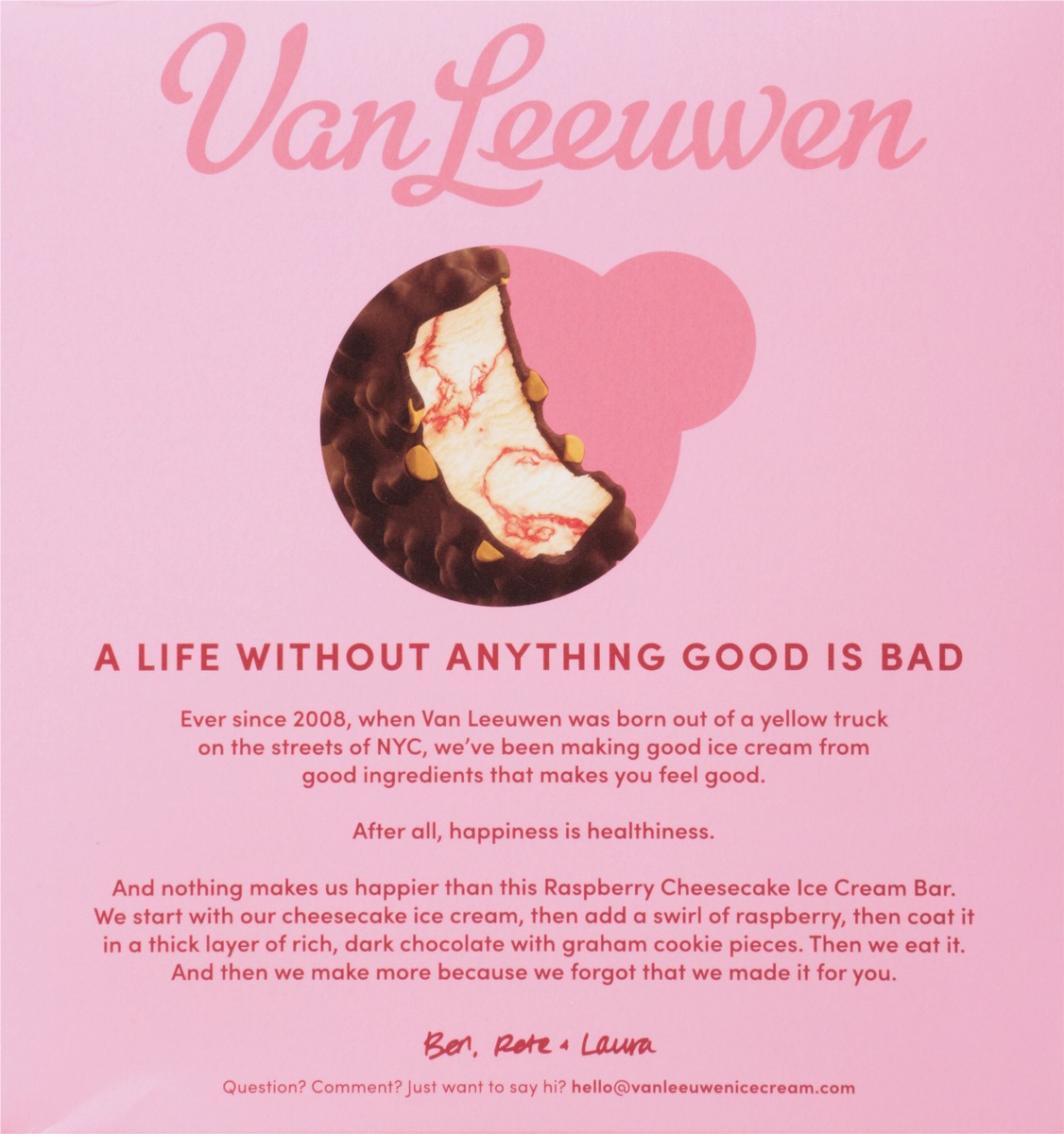 slide 5 of 9, Van Leeuwen Artisan Ice cream Raspberry Cheesecake Icrm Bar, 9.2 fl oz