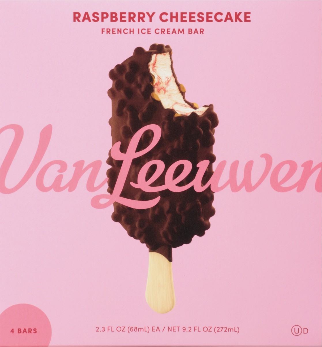 slide 6 of 9, Van Leeuwen Artisan Ice cream Raspberry Cheesecake Icrm Bar, 9.2 fl oz