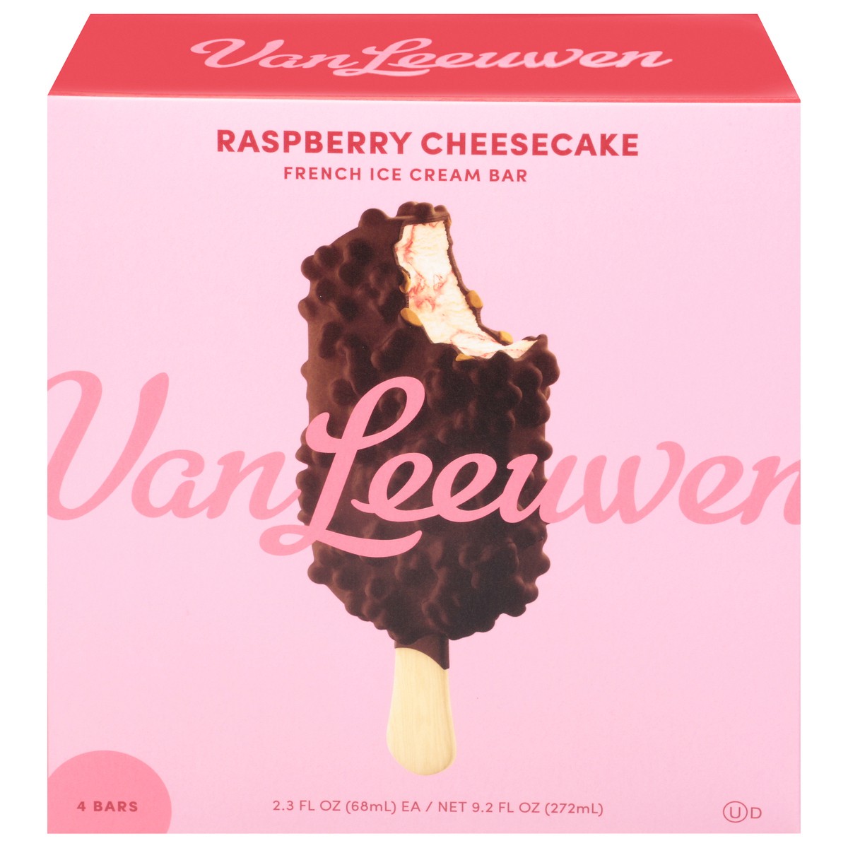 slide 1 of 9, Van Leeuwen Artisan Ice cream Raspberry Cheesecake Icrm Bar, 9.2 fl oz