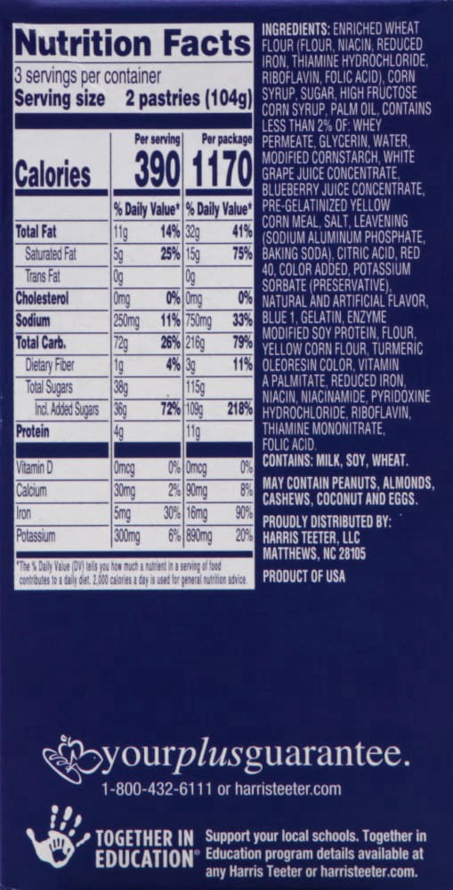 slide 2 of 4, Harris Teeter Blueberry Toaster Pastries, 6 ct
