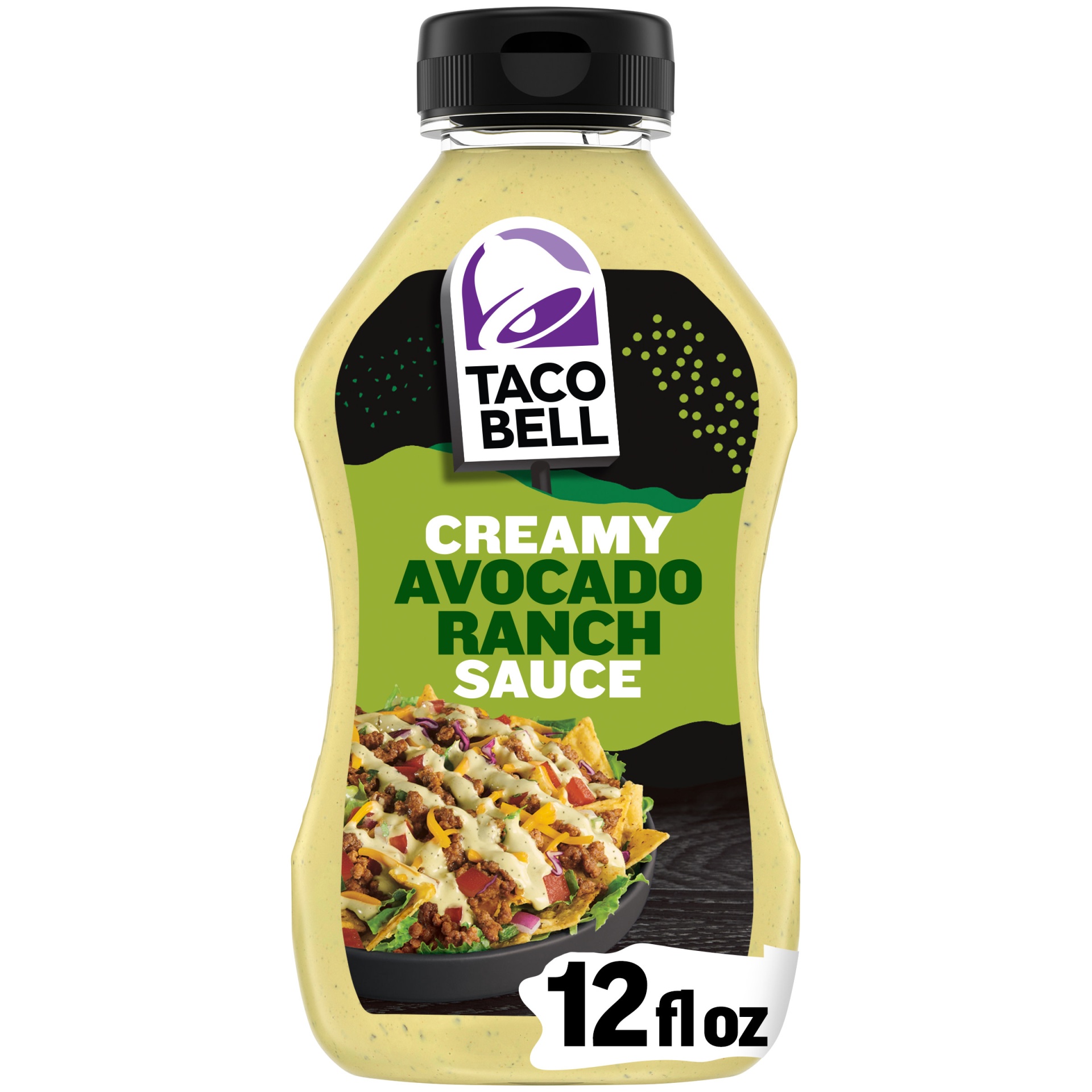 slide 1 of 1, Taco Bell Sauce, Avocado Ranch, Creamy, 12 oz
