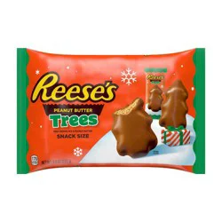 REESE'S Milk Chocolate Snack Size Peanut Butter Trees, Christmas Candy Bag, 9.6 oz