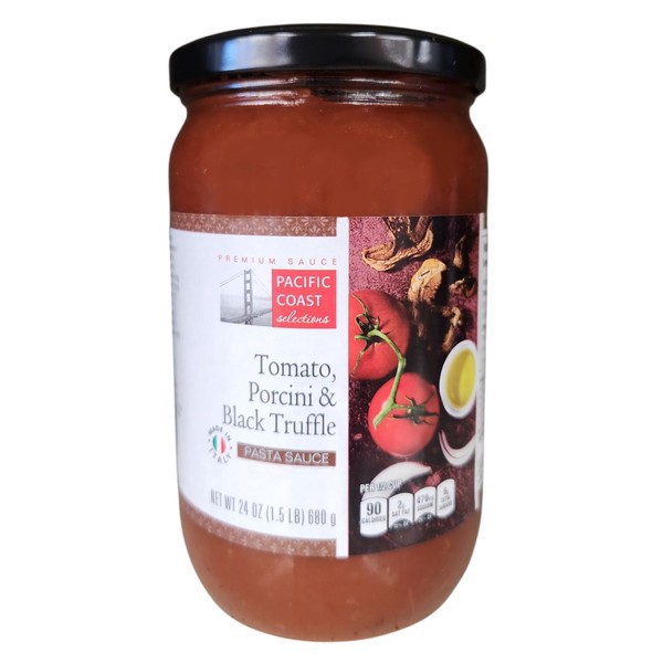 slide 1 of 1, Pacific Coast Selections, Pasta Sauce, Tomato, Porcini & Black Truffle, 24 oz