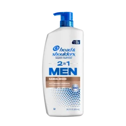 Head & Shoulders Mens 2 In 1 Dandruff Shampoo And Conditioner, Anti-Dandruff Treatment, Sandalwood For Daily Use, Paraben Free, 28.2 Oz