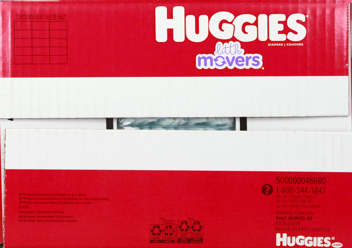 slide 4 of 9, Huggies Little Movers Diapers - Size 5, 60 ct