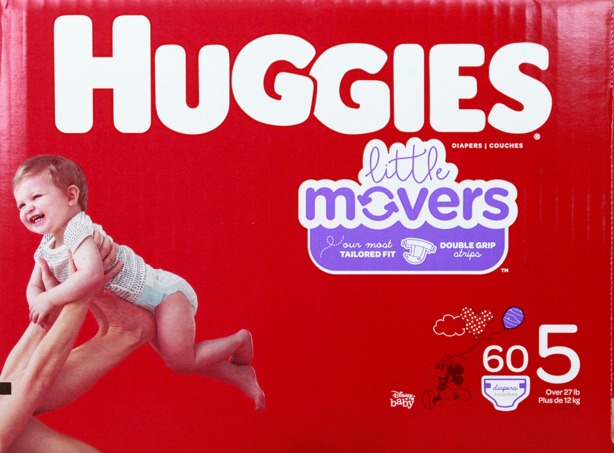 slide 6 of 9, Huggies Little Movers Diapers - Size 5, 60 ct