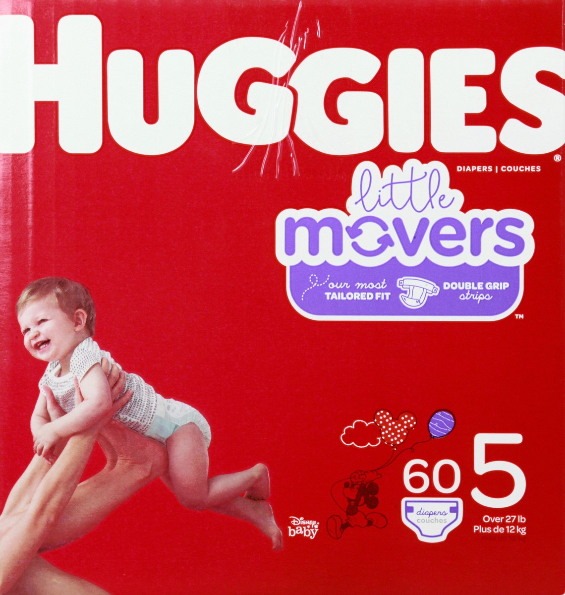 slide 8 of 9, Huggies Little Movers Diapers - Size 5, 60 ct