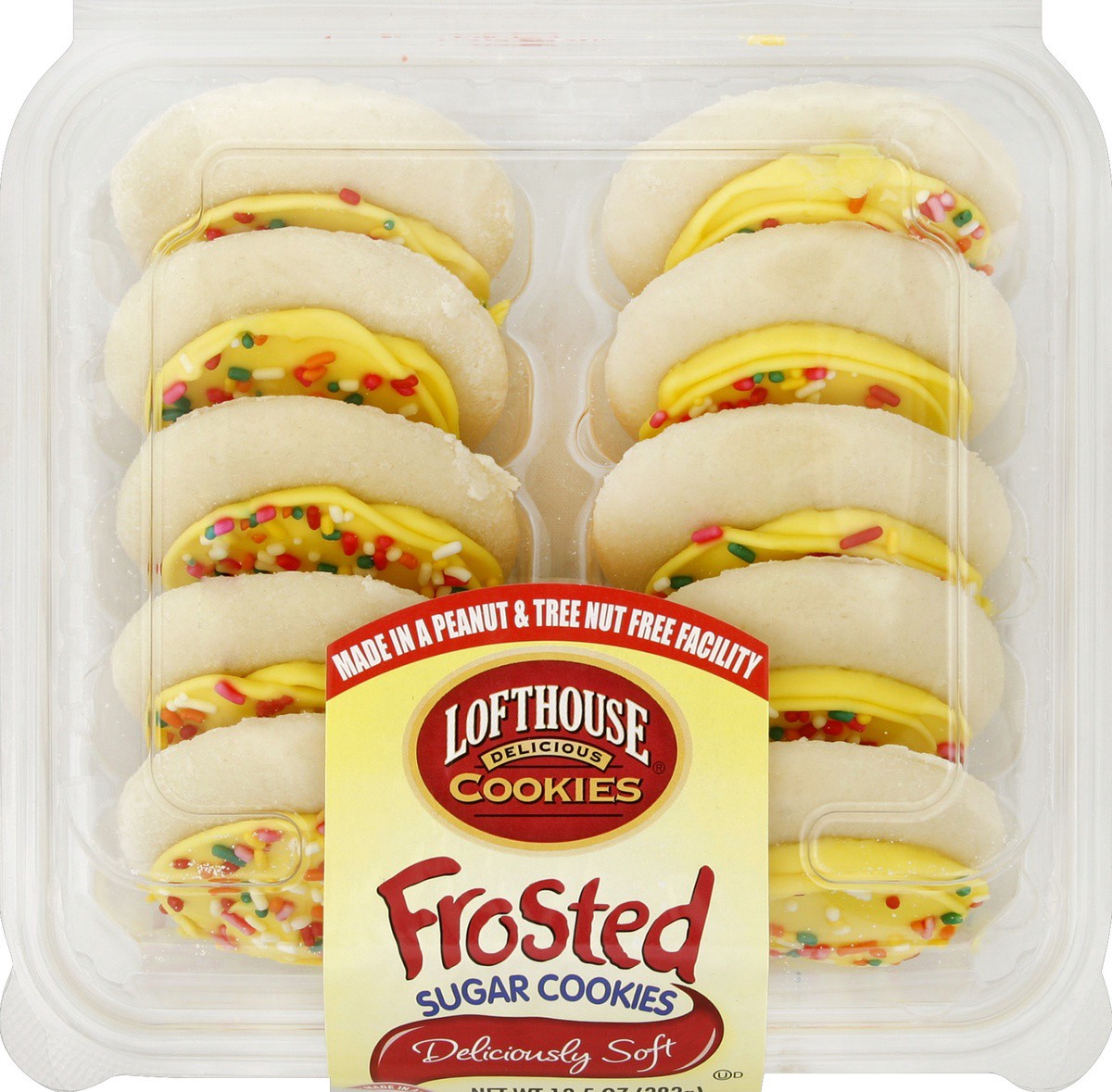 slide 2 of 4, Lofthouse Yellow Frosted Sugar Cookies, 10 Count, 13.5 oz