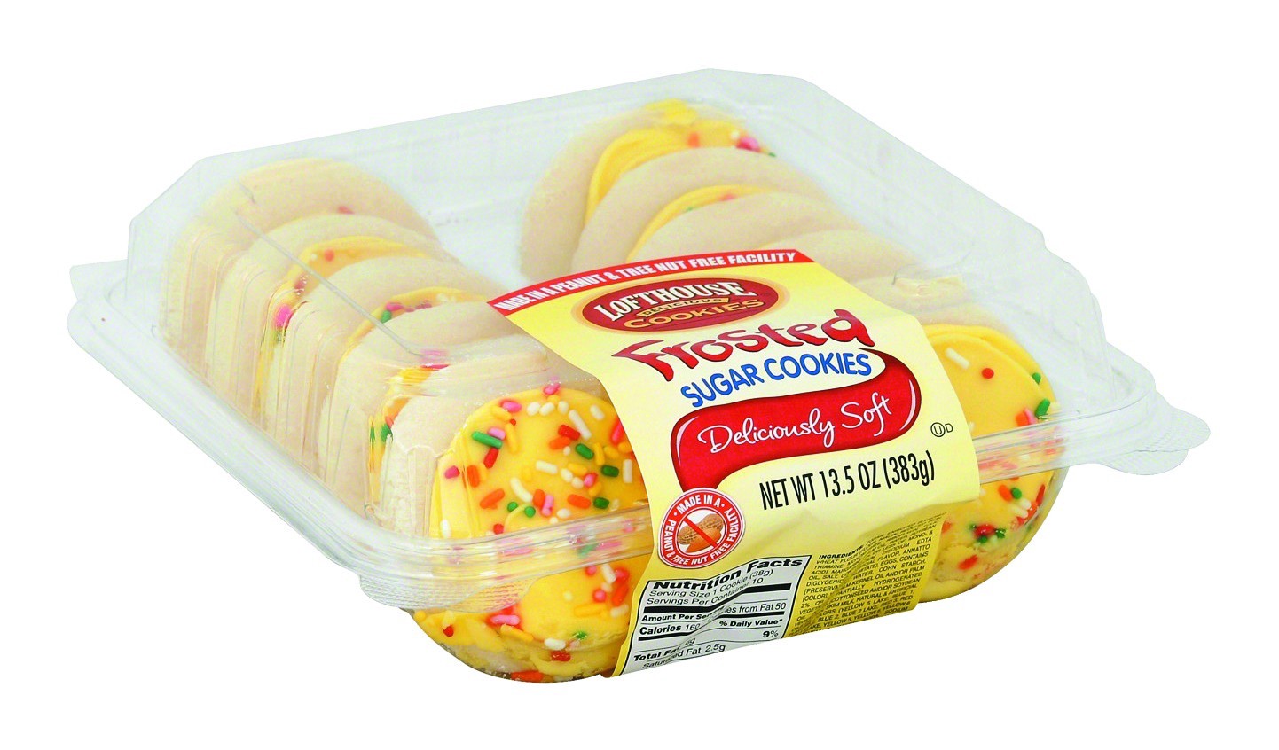 slide 1 of 4, Lofthouse Yellow Frosted Sugar Cookies, 10 Count, 13.5 oz