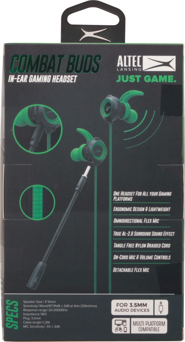 slide 6 of 9, Altec Lansing Combat Buds In-Ear Gaming Headset 1 ea, 1 ea