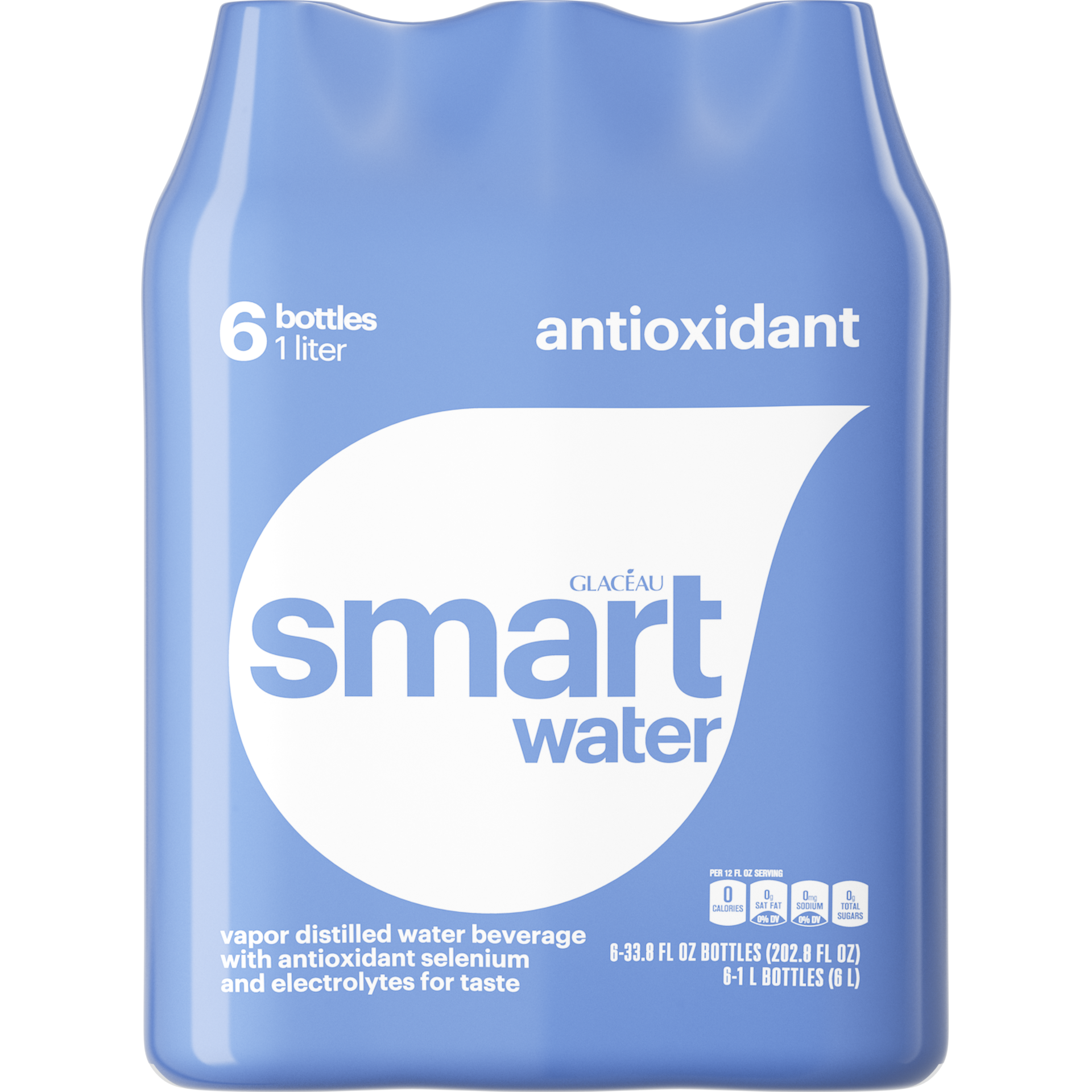 slide 4 of 5, Smartwater Antioxidant Water, Premium Vapor Distilled Enhanced Water Bottles, 33.8 Fl Oz, 6 Pack, 6 ct; 33.8 fl oz