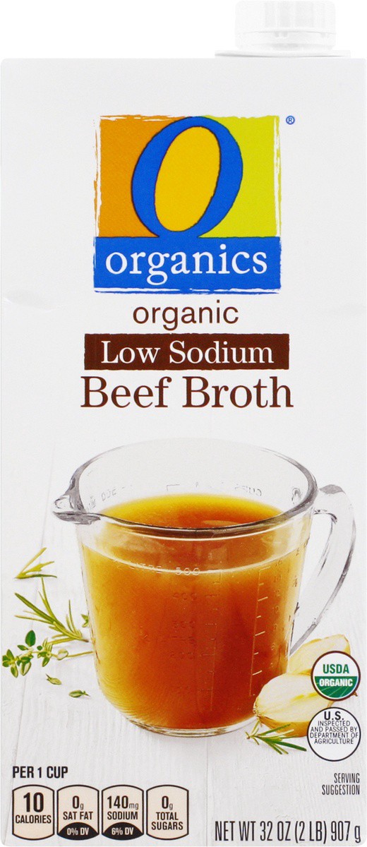 slide 6 of 9, O Organics Organic Broth Low Sodium Beef, 32 oz