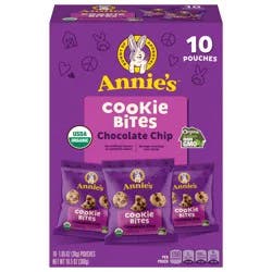Annie''s Organic Chocolate Chip Cookie Bites, 10 Pouches, 10.5 oz