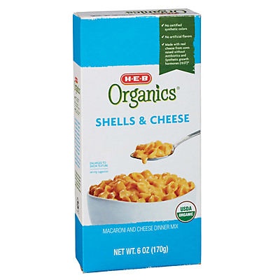 slide 1 of 1, H-E-B Organics Shells & Cheese, 6 oz