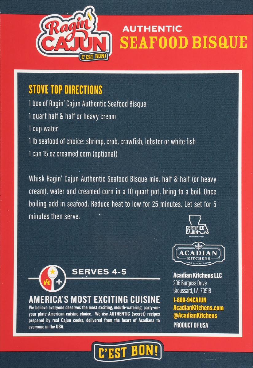 slide 11 of 11, Ragin' Cajun Authentic Seafood Bisque Mix 5 oz, 5 oz