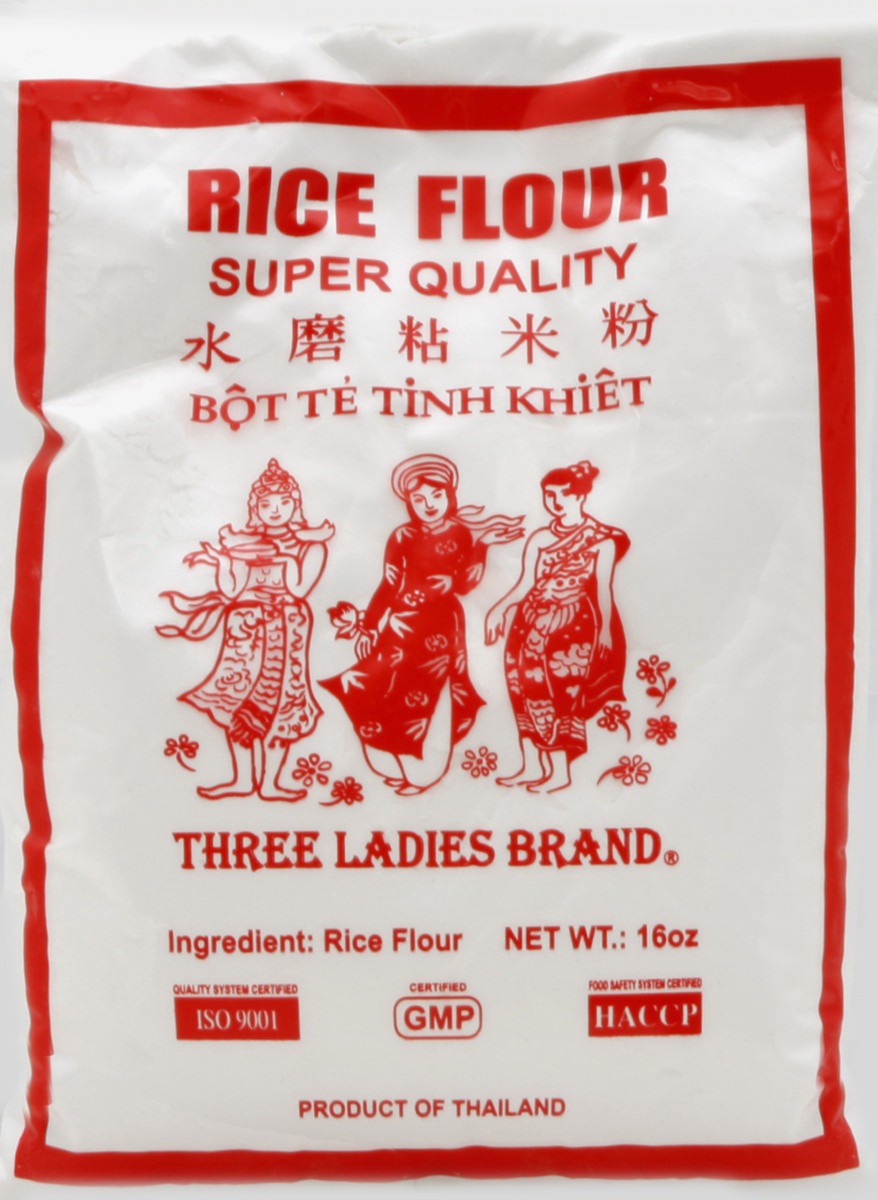 slide 2 of 5, Three Ladies Rice Flour, 16 oz