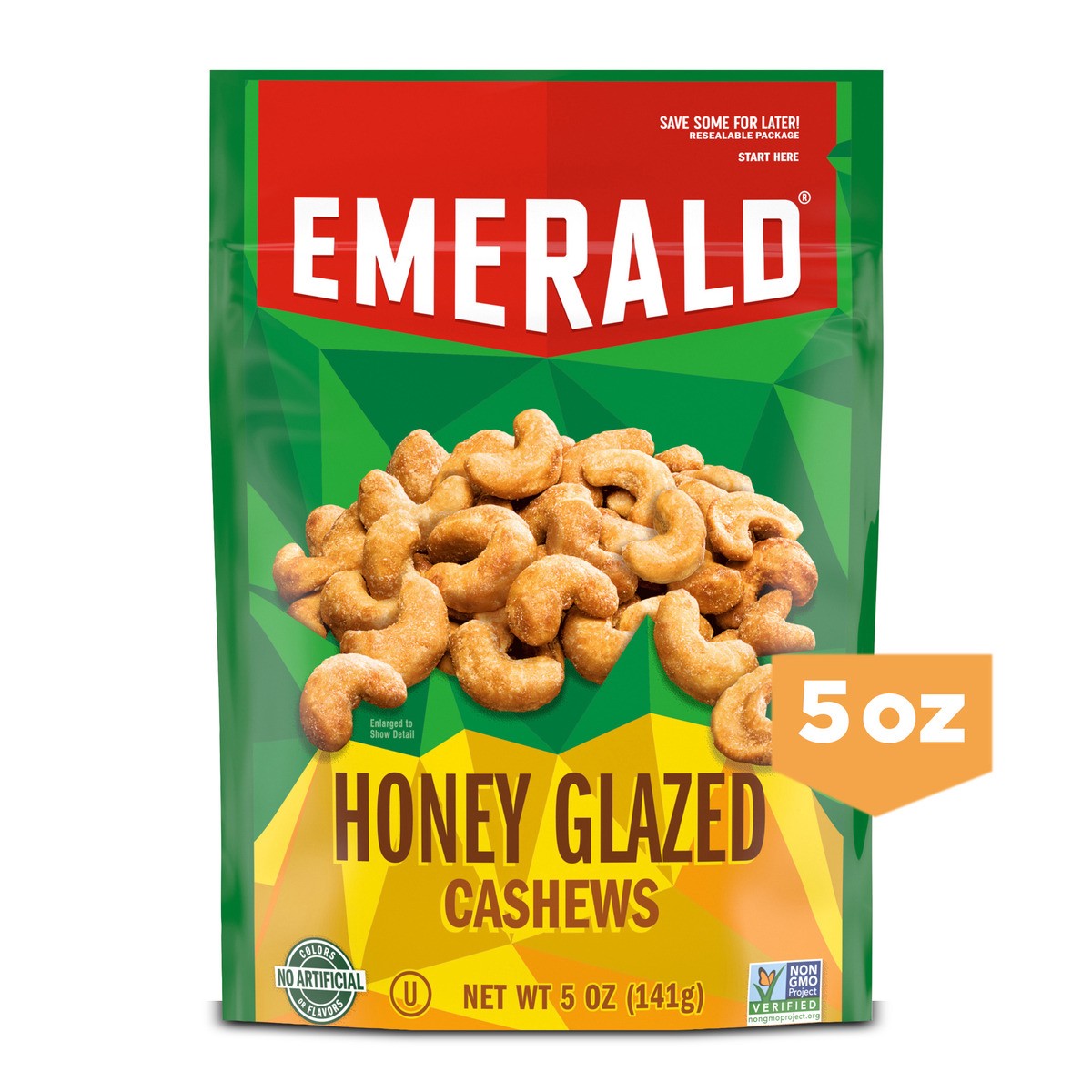 slide 1 of 5, Emerald Honey Glazed Cashews, 5.000 oz