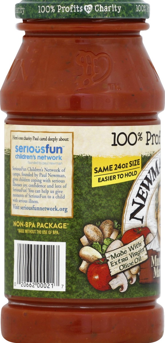 slide 3 of 6, Newman's Own Pasta Sauce Mushroom Marinara, 24 oz