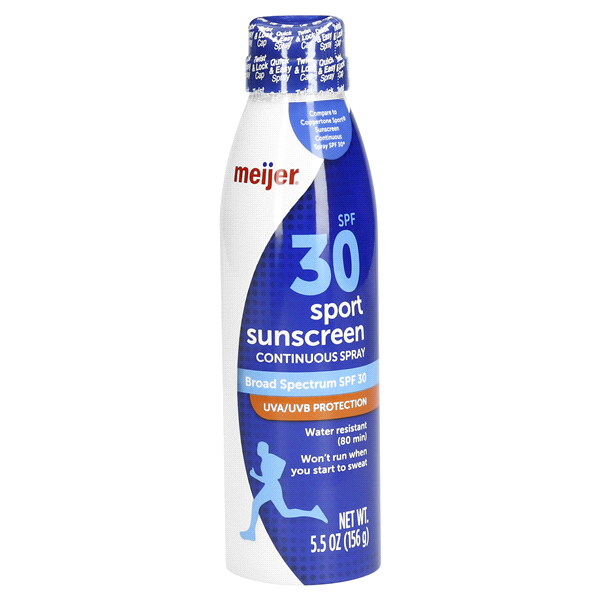 slide 1 of 1, Meijer Sport SPF 30 Continuous Sunscreen Spray, 6 oz