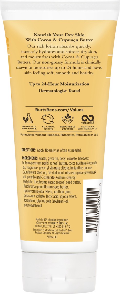 slide 3 of 3, Burt's Bees with Cocoa & Cupuaçu Butter Body Lotion, 6 oz