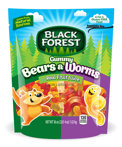 slide 1 of 1, Black Forest Gummy Bears And Worms, 1 ct