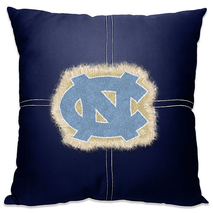 slide 1 of 1, NCAA University of North Carolina Letterman Square Throw Pillow, 18 in