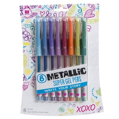 slide 1 of 1, Write Dudes XOXO Super Gel Pens - Metallic, 8 ct