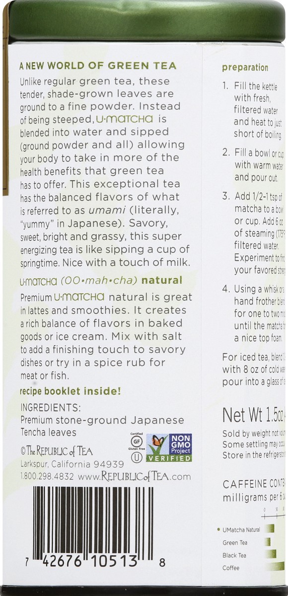 slide 4 of 9, The Republic of Tea U-Matcha Natural Green Tea - 1.5 oz, 1.5 oz