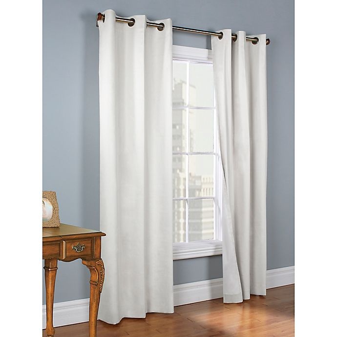 slide 1 of 1, Commonwealth Home Fashions Weathermate 84-Inch Grommet Top Window Curtain Panels - White, 2 ct