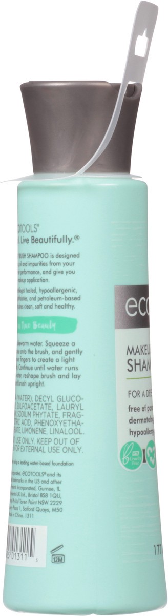 slide 4 of 9, EcoTools Makeup Brush + Sponge Shampoo 6 fl oz, 6 fl oz