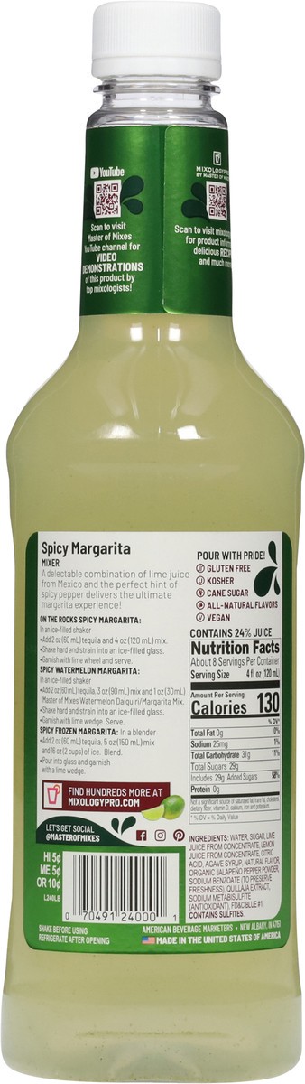 slide 3 of 13, Master of Mixes Handcrafted Spicy Margarita Cocktail Mixer 33.8 fl oz, 33.8 fl oz
