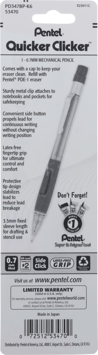 slide 8 of 8, Pentel Quicker Clicker Mechanical Pencil, .7 Mm, 0.7 mm