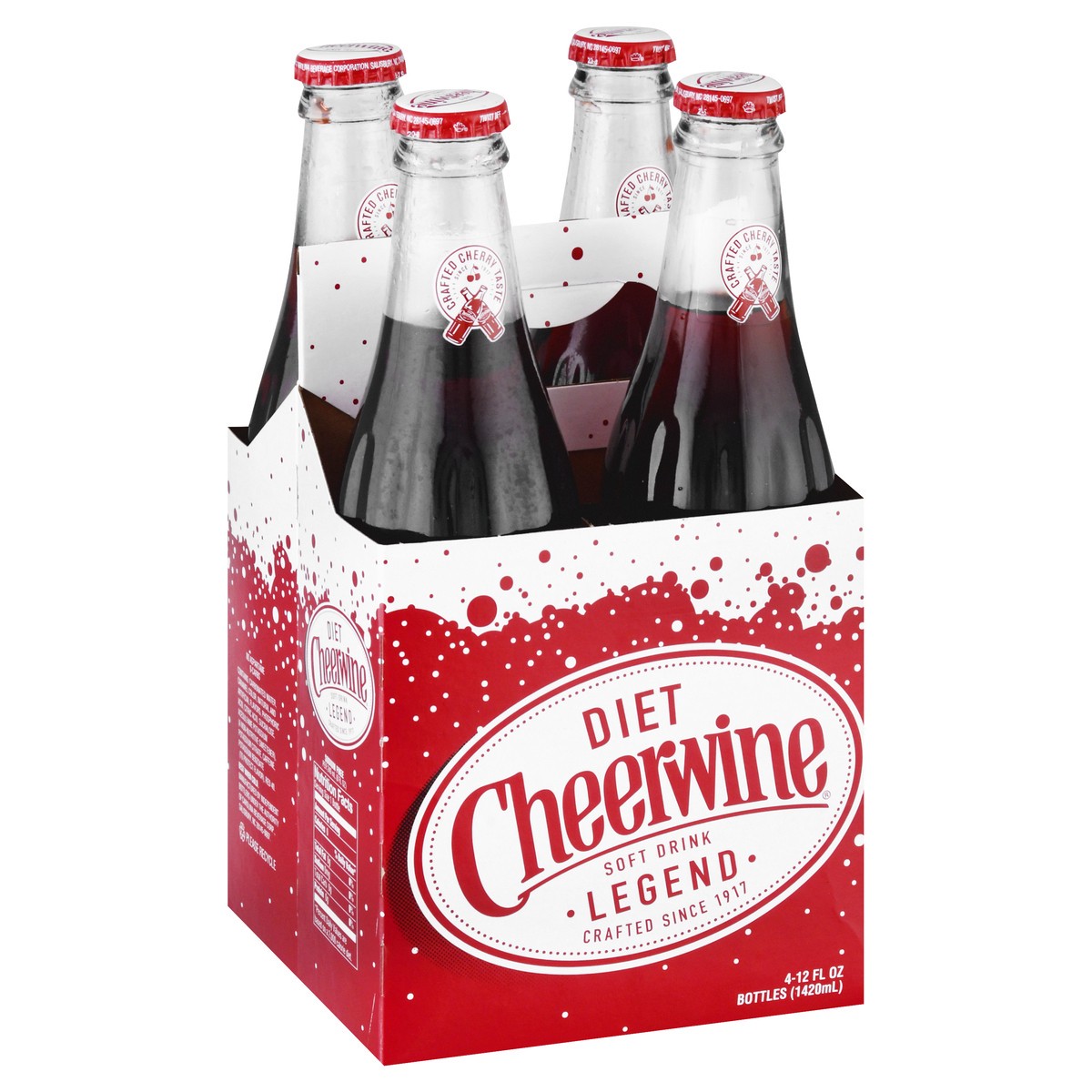 slide 9 of 9, Cheerwine Zero Sugar 4pack Glass Bottles, 4 ct