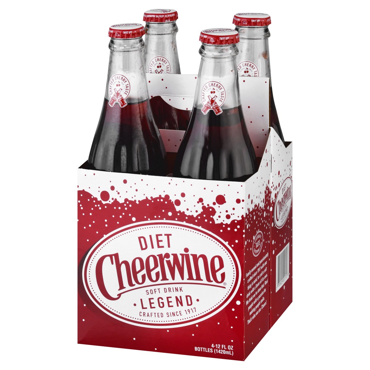 slide 6 of 9, Cheerwine Zero Sugar 4pack Glass Bottles, 4 ct