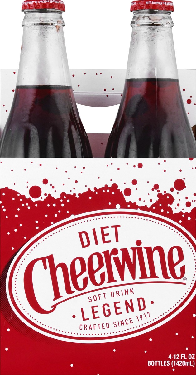 slide 5 of 9, Cheerwine Zero Sugar 4pack Glass Bottles, 4 ct