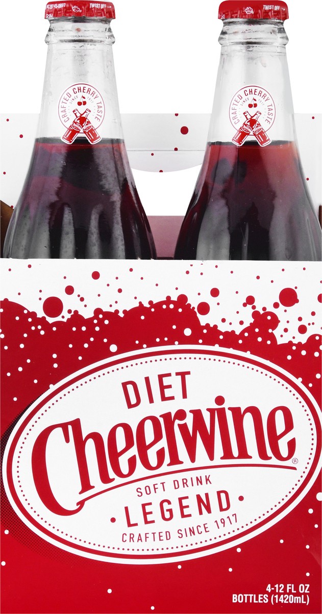 slide 3 of 9, Cheerwine Zero Sugar 4pack Glass Bottles, 4 ct