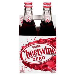 Cheerwine Zero Sugar 4pack Glass Bottles