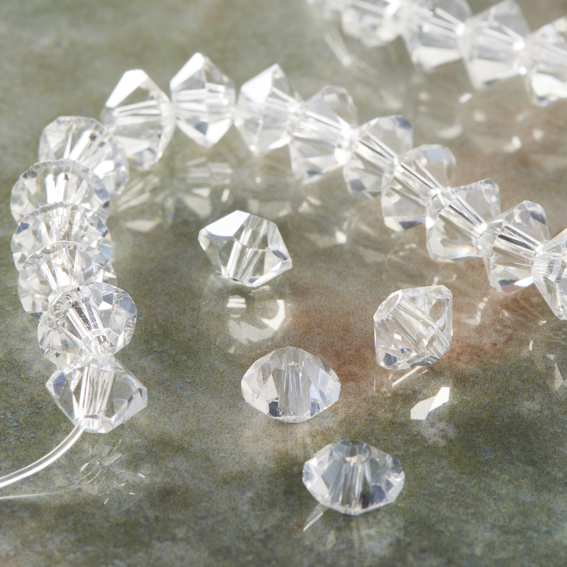 slide 3 of 3, Crystal Glass Small Rondel Beads, 6mm By Bead Landing, 6 mm