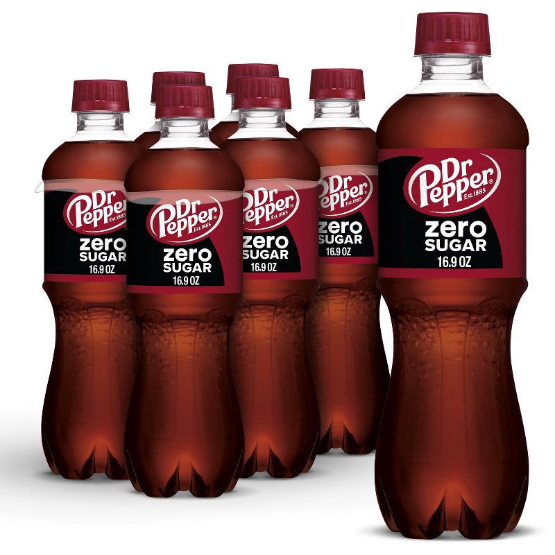 slide 1 of 8, Dr Pepper Zero Sugar Soda, .5 L bottles, 6 pack - 6 ct, 6 ct