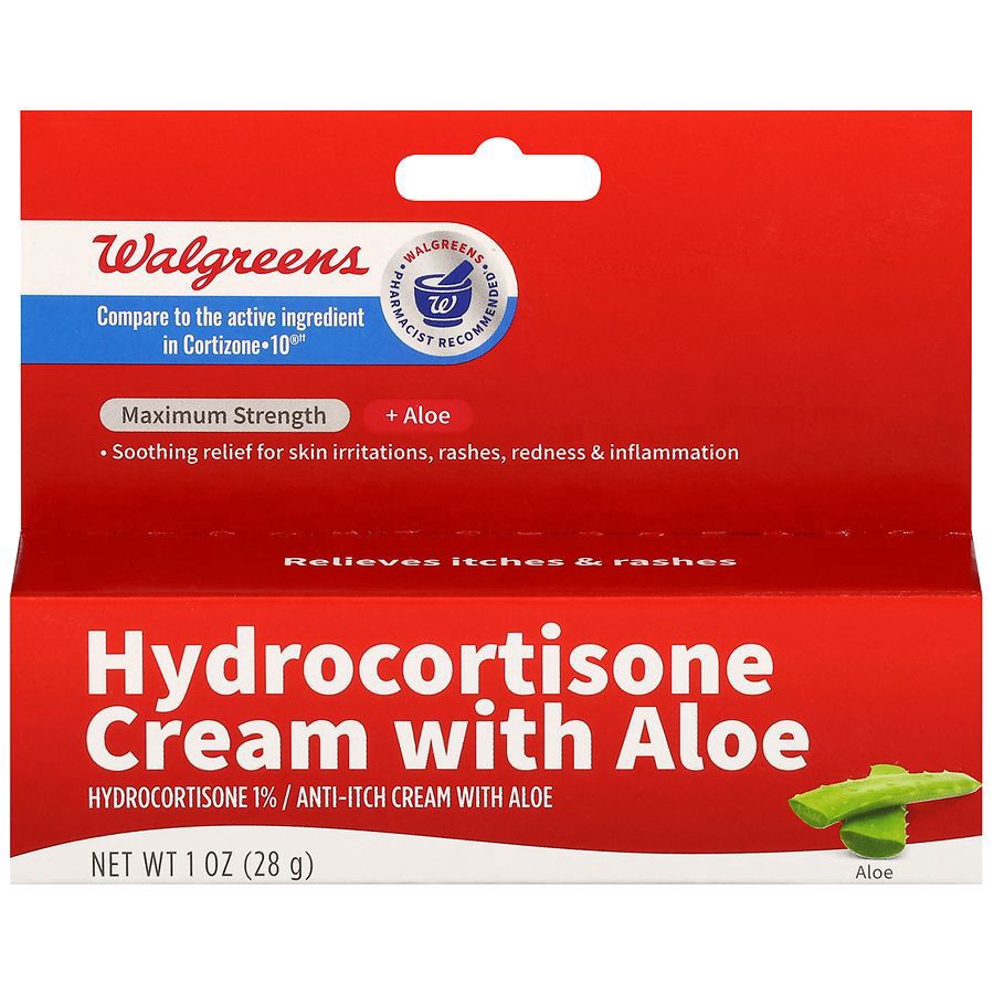slide 1 of 4, Walgreens 1% Hydrocortisone Cream With Aloe, 1 oz