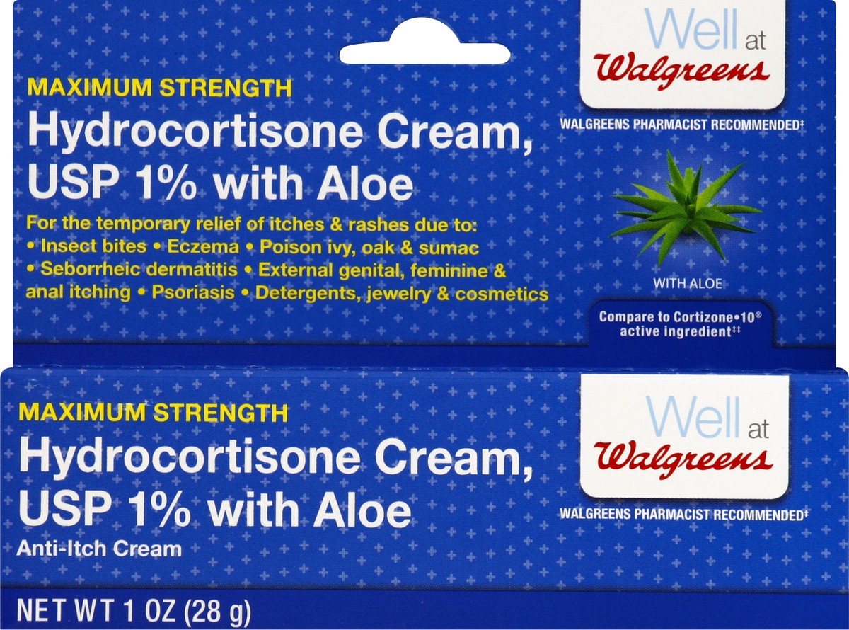slide 3 of 4, Walgreens 1% Hydrocortisone Cream With Aloe, 1 oz