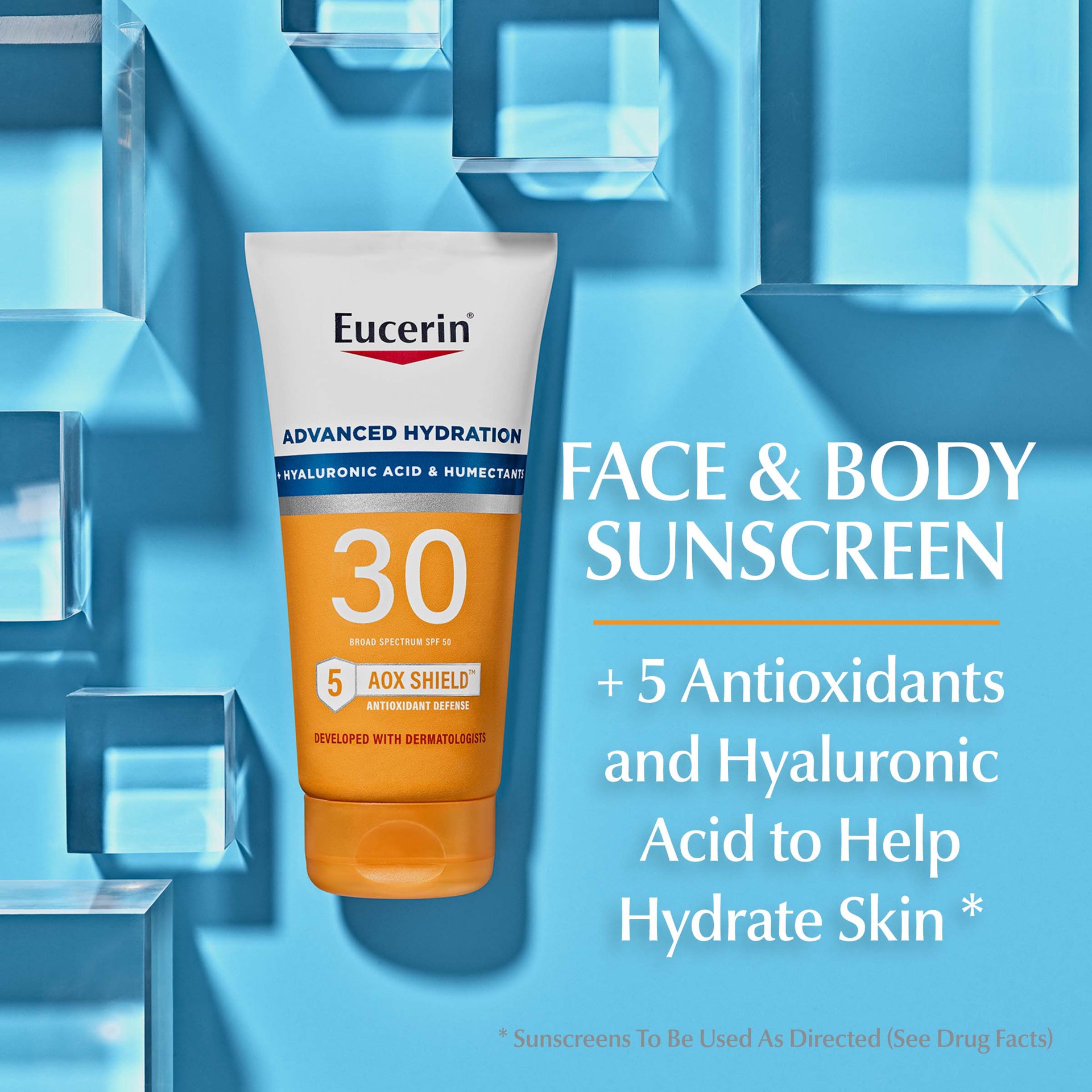 slide 2 of 10, Eucerin Sun Advanced Hydration SPF 30 Lotion 5 fl. oz., 5 fl oz