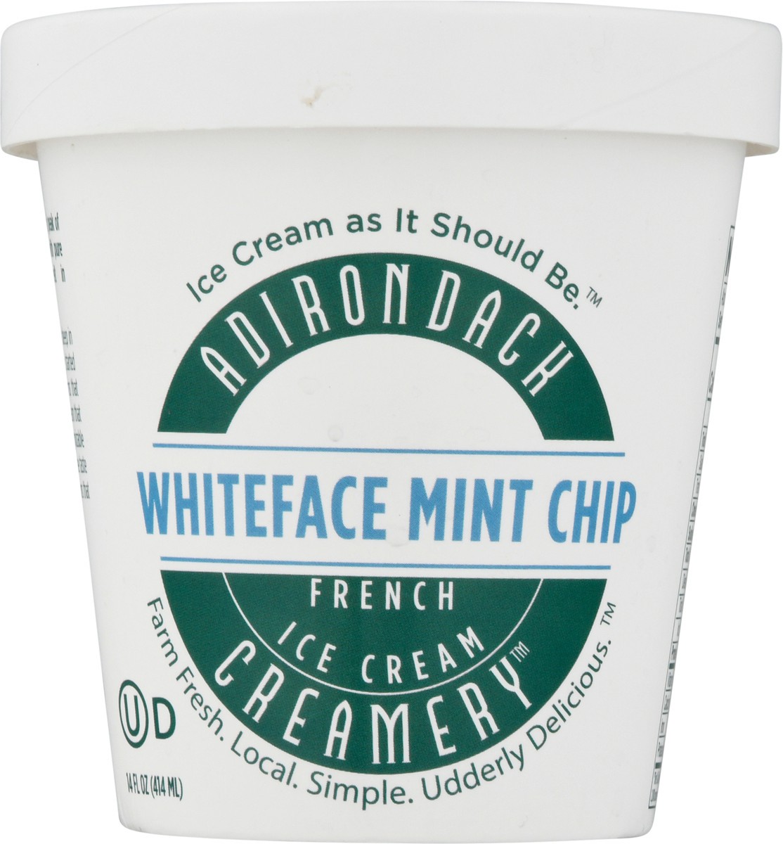 slide 1 of 9, Adirondack Creamery French Whiteface Mint Chip Ice Cream 14 fl oz, 14 fl oz