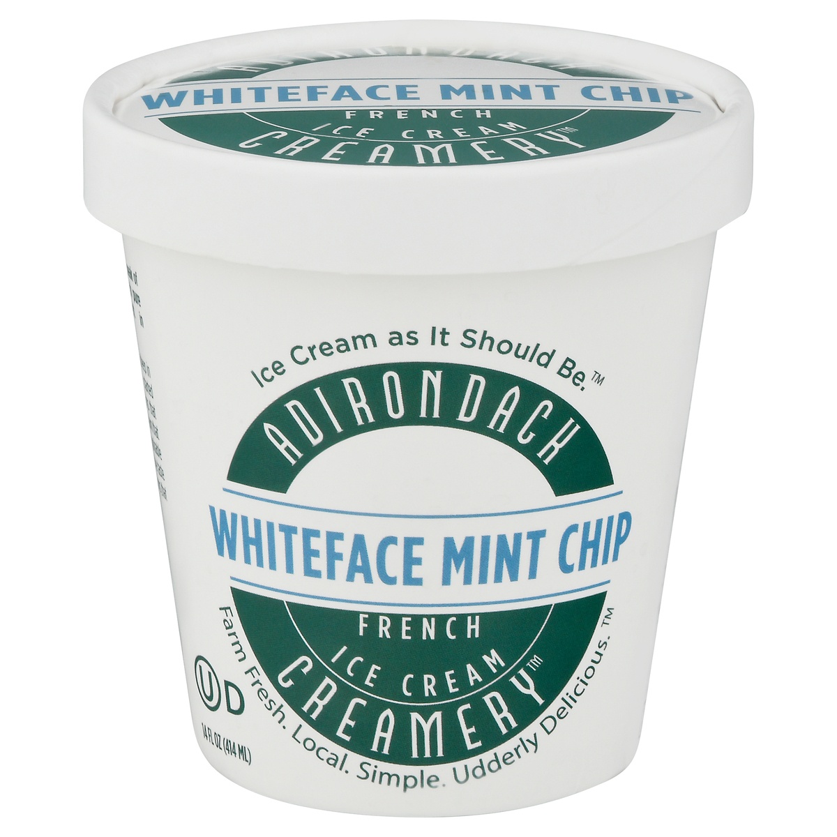 slide 1 of 1, Adirondack Creamery Whiteface Mint Chip Ice Cream, 16 oz