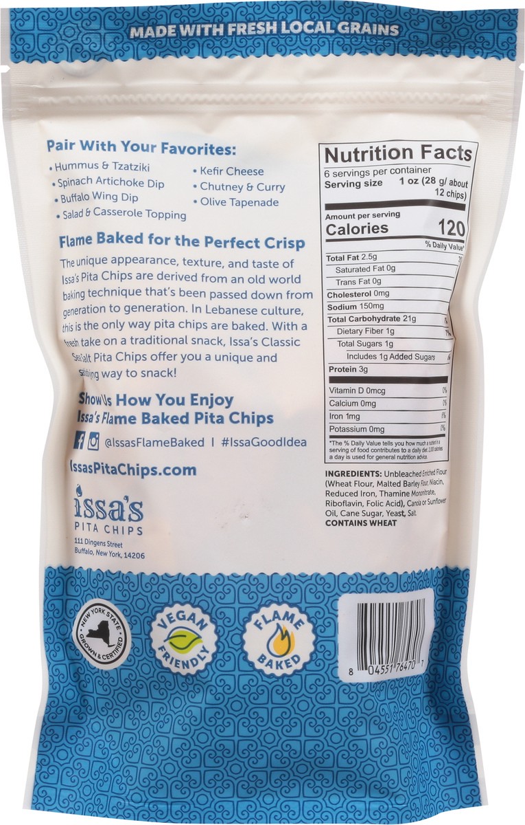 slide 7 of 12, Issa's Flame Baked Classic Sea Salt Pita Chips 6 oz, 6 oz