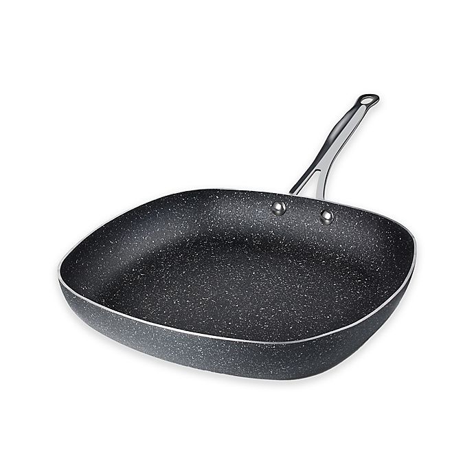 slide 1 of 1, As Seen on TV Granite Rock Titanium Nonstick Aluminum Square Fry Pan - Black, 9.5 in